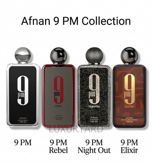 COMBO PACK OF 4 -AFNAN 9 PM Series (NIGHT OUT , REBEL , ELIXIR , 9 PM REGULAR )