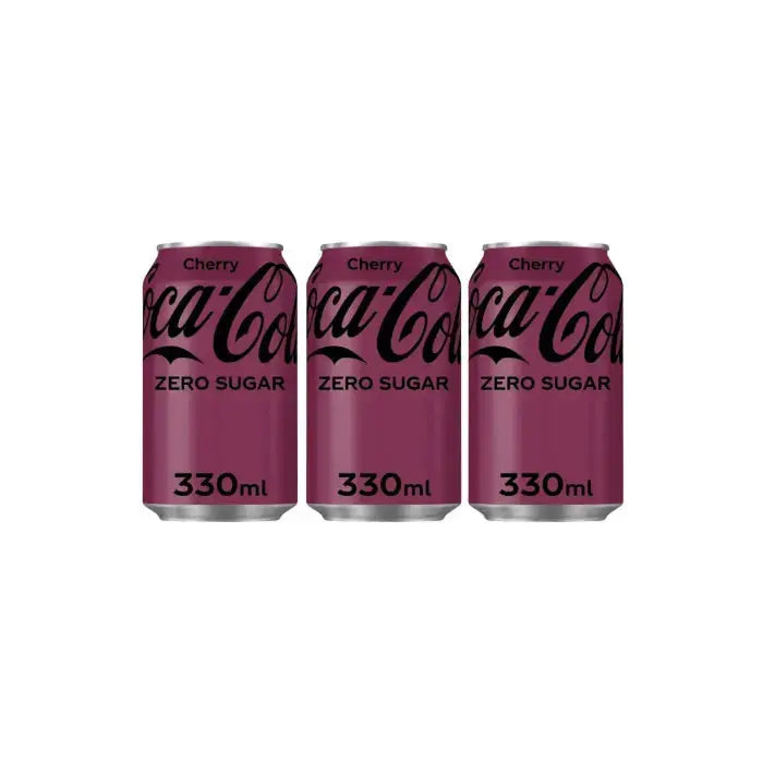 Coca Cola Cherry Zero Sugar Ã 330ml Cans (Pack of 3, Imported)