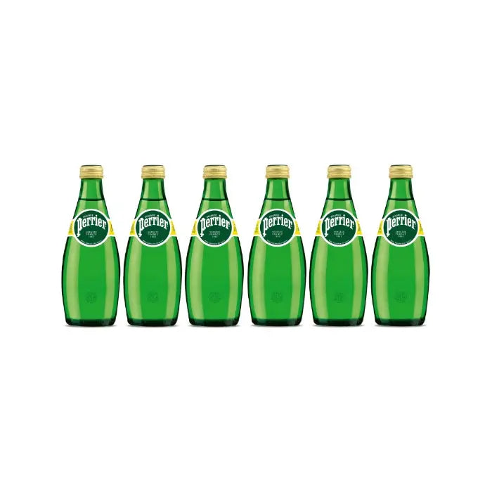 Perrier Carbonated Water Glass Bottle 330ml (Pack of 6) Ã Premium Sparkling Water